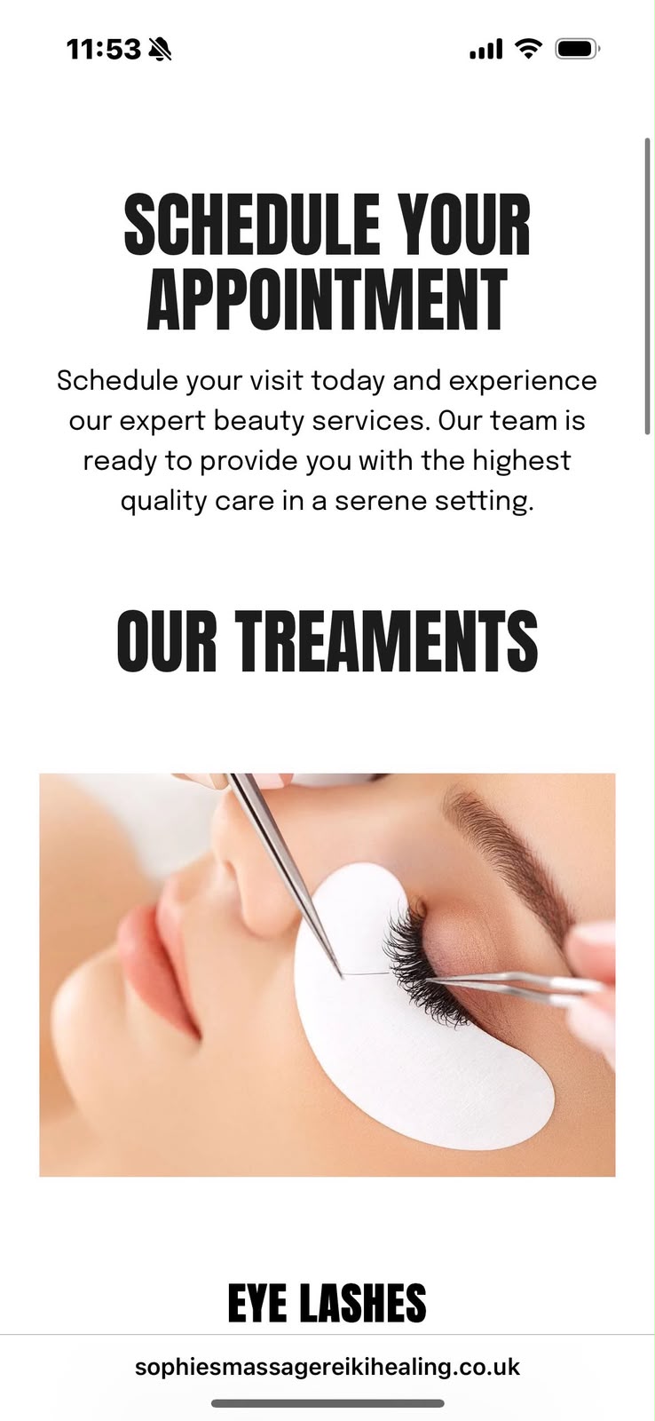 Close-up of a lash and brow treatment